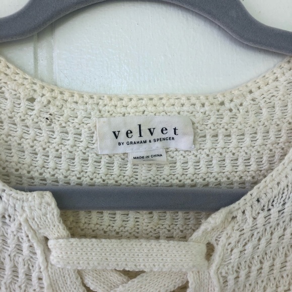 Velvet by Graham & Spencer Boho Fringe Crochet Cropped Sweater - Picture 8 of 11